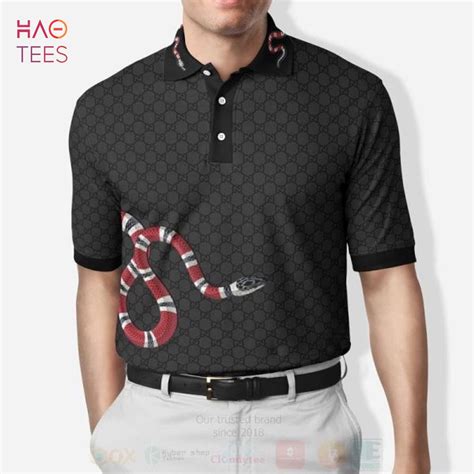 black gucci polo snake|Gucci snake polo t shirt.